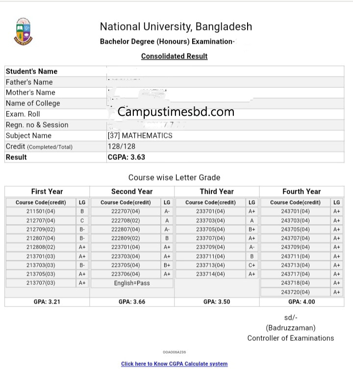 Www Nu Ac Bd Result Cgpa 2023 Pdf Download - CampusTimesBD